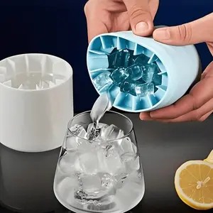 Silicone Portable Tray, 3D Cylinder Ice Maker, Easy Release Multi-Cavity Mold, Ideal for Home, Bar, Club, Outdoor Beverages, Cocktails, Fruits
