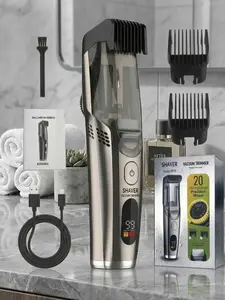 【2026 Upgraded】Vacuum Beard Shaver for Men,Built-in Vacuum Trimmer for Mustache, Sideburns, Facial Hair, Rechargeable, IPX6 Waterproof, 2 Comb, Comfort face 2in1 Electric Razor rechargeable men.