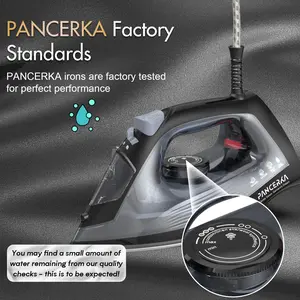 PANCERKA 1600W Steam iron, Adjustable Thermostat Control steam iron, non-stick soleplate, Overheat Safety Protection & Variable Steam Control, suitable for ironing clothes on all fabrics, Steamer for Clothes, Iron for Clothes, Travel Essentials
