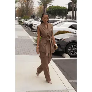 Tan Alexis Belted Cargo Pants