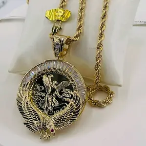 CENTENARIO with eagle Gold-plated rope chain rope style stamp