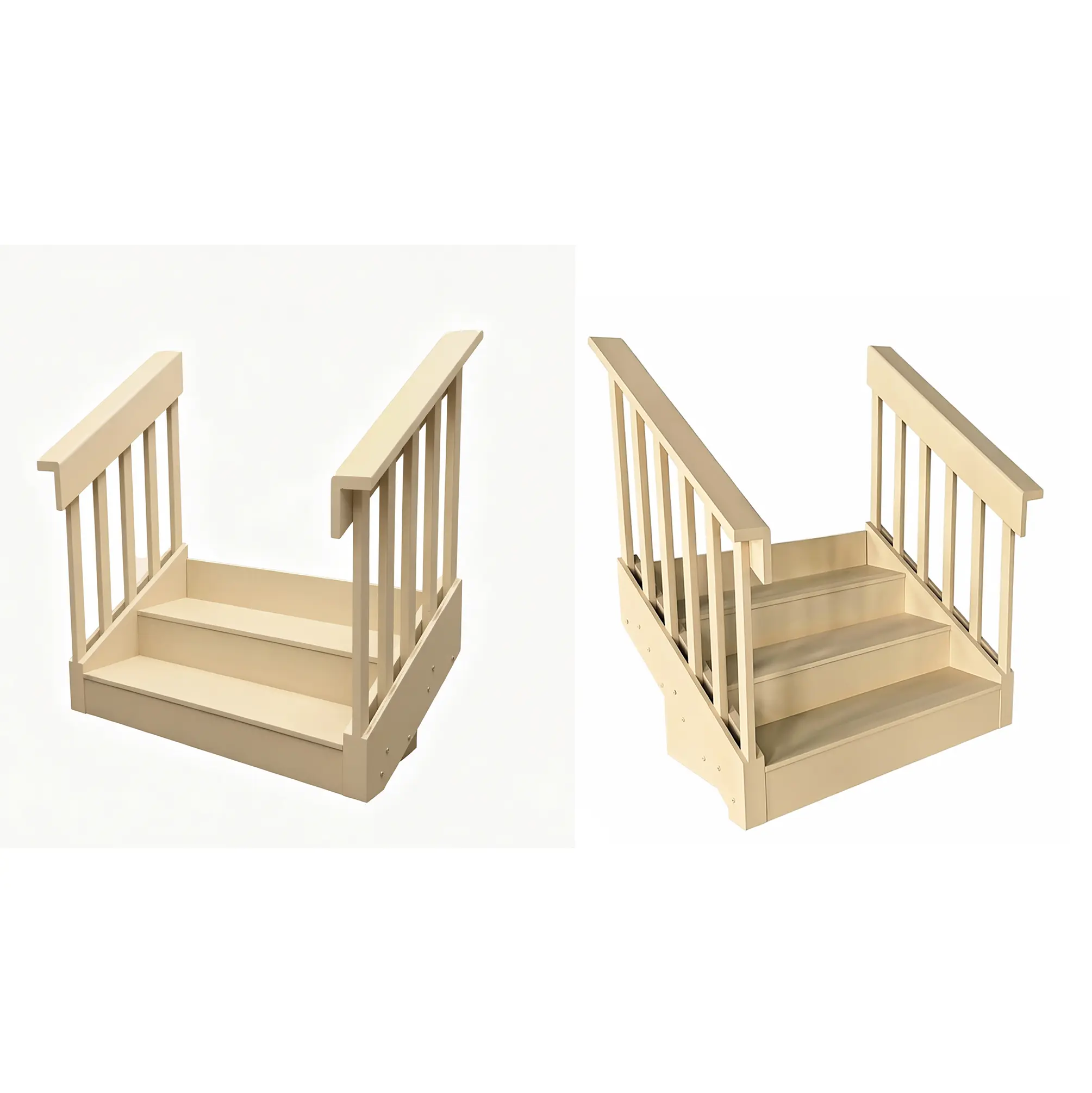 FixtureDisplays Made-to-Order Solid Wood Stair for Basement Access, Fully Customizable Size 6111 6121 -STAIRS
