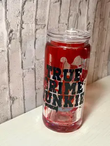 True Crime Junkie Lava Drip Acrylic Cup: Customizable Colors