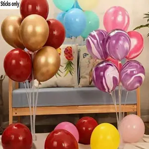 8-Piece Balloon Stand Set, Perfect for Weddings, Birthdays & Party, Transparent Stands for Dreamy Decorations, Universal Setting