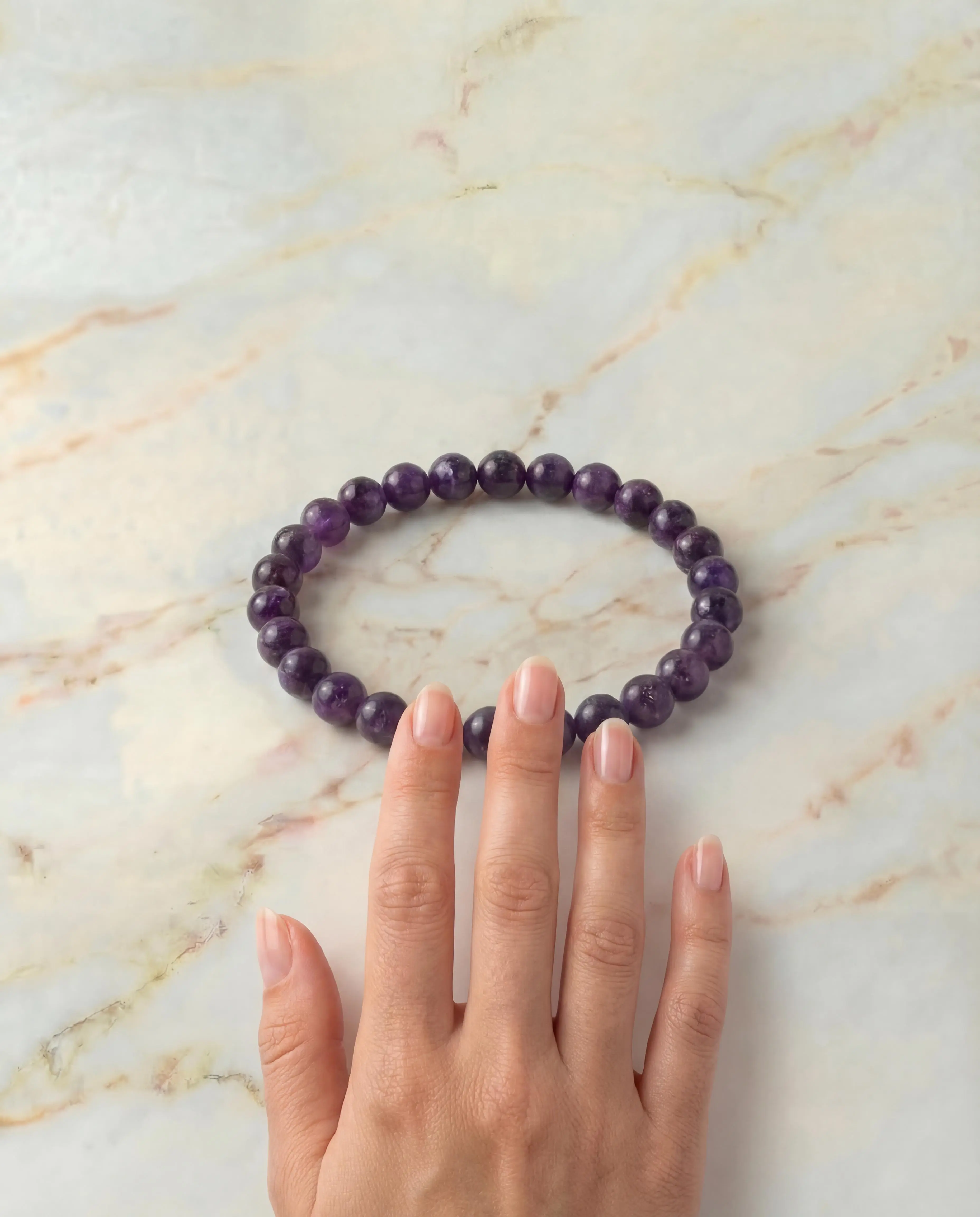 Natural Lepidolite Crystal Bracelet Emotional Balance & Calm