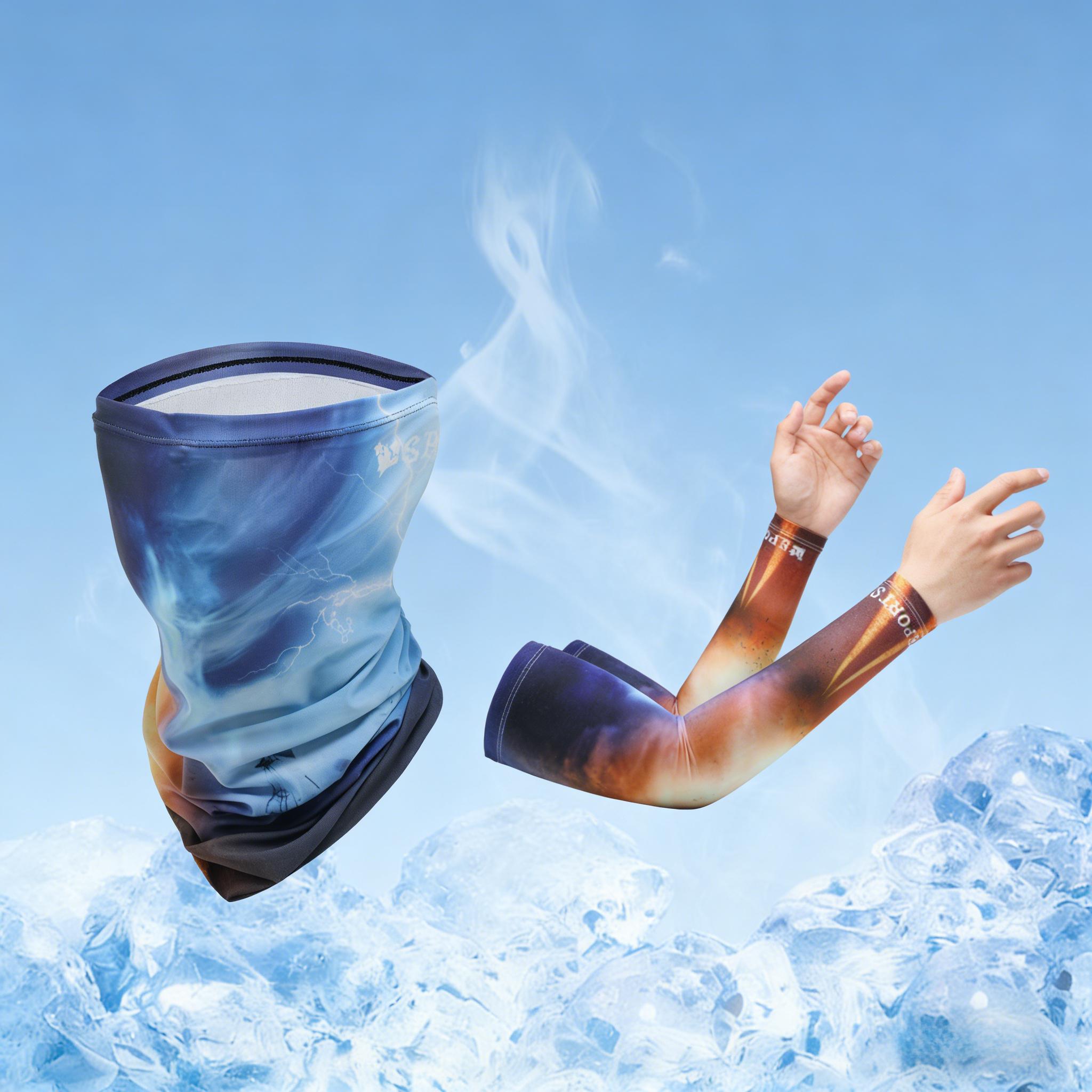 Ice Silk Arm Sleeves & Neck Gaiter Set - Breathable UPF 50+ Summer Cycling Sun Set, Perfect for Cycling, Running & Hiking
