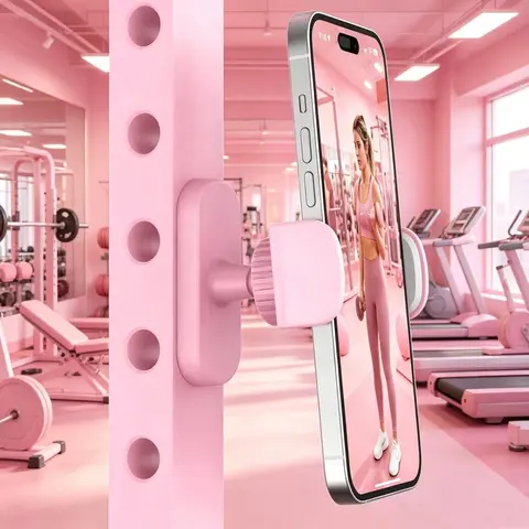 1 pc Pink Magnetic Phone Holder Mount for the Gym, 360° Rotatable Magnetic Mount, Heavy-Duty Magnetic Base Attaches to Iron Surfaces, Compatible with All Cell Phones, Universal phone holder, Ideal Gift for Mother's Day, Anniversaries, Mobile Phone Holder