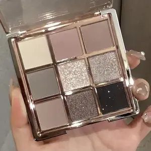 9-Color Eyeshadow Palette - Matte and Shimmer, Highly Pigmented, Long-Lasting, Shimmer Glitter Pigment, Smooth Texture, Suitable for Various Makeup Looks