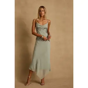 Amelie Blue Embellished Midi Dress