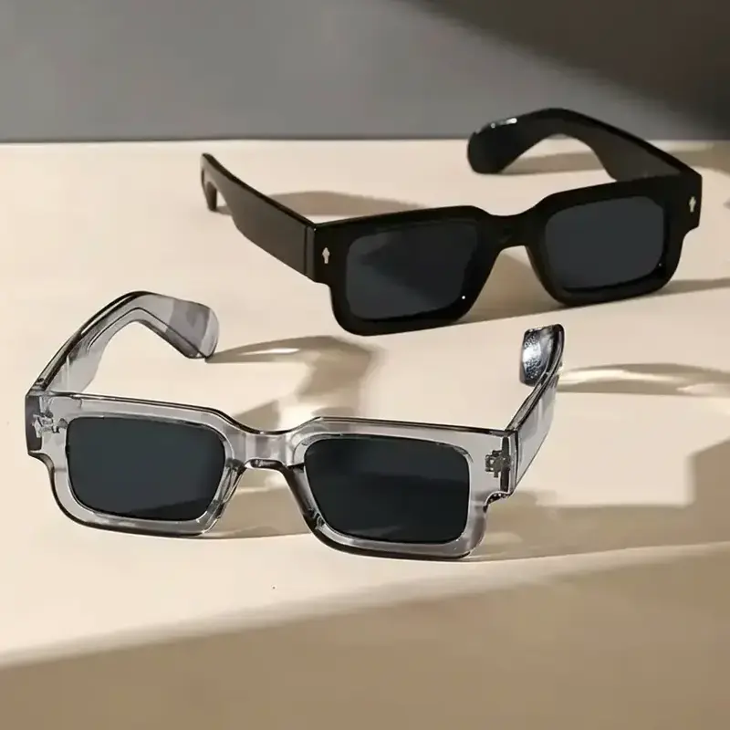 Unisex Vintage Square Frame Eyeglasses, Trendy Casual Clear Eyewear for Everyday Use, Fashion Accessories for Outdoor Activities, Stylish Glasses, Trendy Frames Sunglasses, Square Sunnies, Stylish Shades