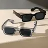 Unisex Vintage Square Frame Eyeglasses, Trendy Casual Clear Eyewear for Everyday Use, Fashion Accessories for Outdoor Activities, Stylish Glasses, Trendy Frames Sunglasses, Square Sunnies, Stylish Shades