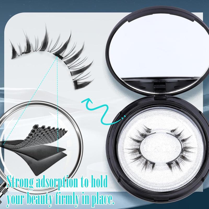 ALICROWN Magnetic Eyelashes Manga Natural Lashes Magnetic No Glue Needed Anime Eyelashes Strip Wispy False Eyelashes Magnetic Eye Lashes with Applicator Durable 1 Pair