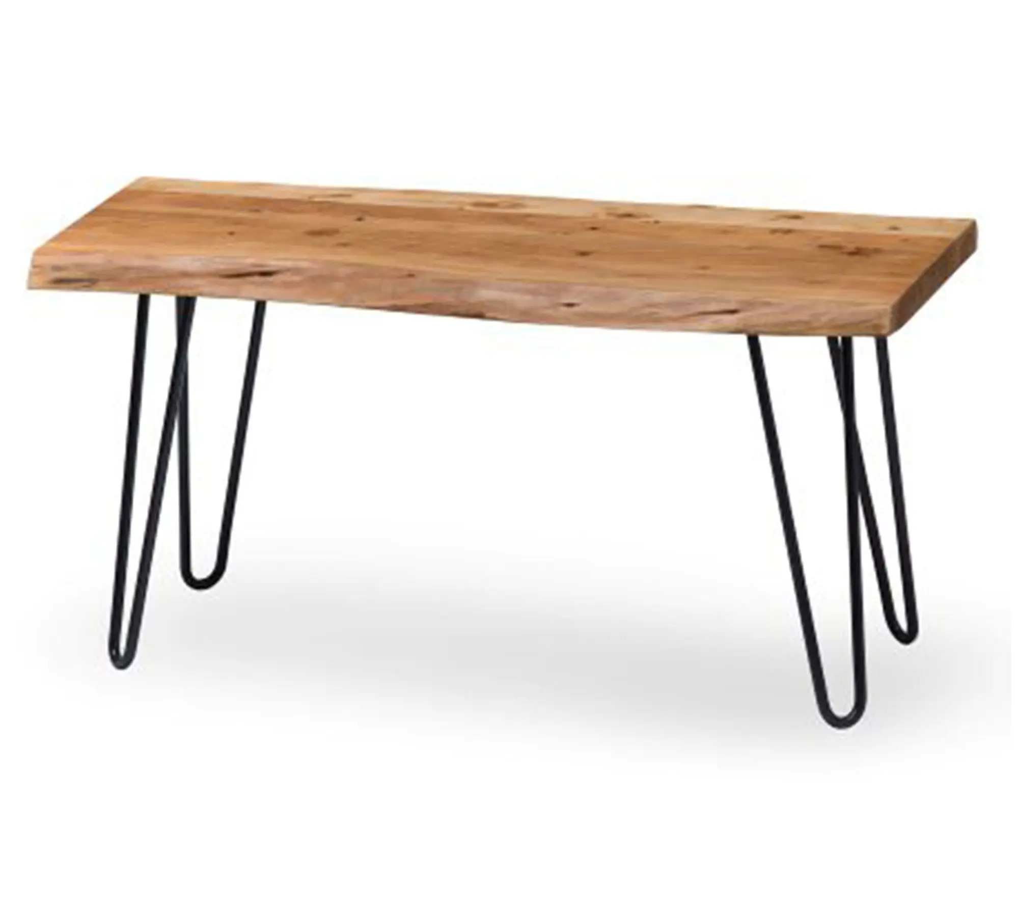 Alaterre Furniture Hairpin Natural Live Edge  36" Wood Bench