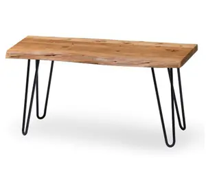 Alaterre Furniture Hairpin Natural Live Edge  36" Wood Bench