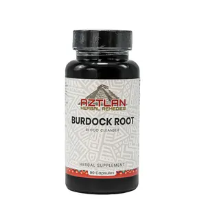 Aztlan Herbal Remedies Burdock Root Capsules - 90 Edible Capsules for Cleansing & Skin Health - Natural Diuretic Supplement for Liver & Kidney Support