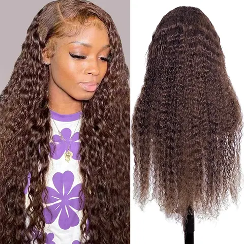 [30in Only $115] Nervoss Human Hair Lace Front Wig, 13X6 HD Transparent Lace, Chocolate Brown Deep Wave, 99J Red Burgundy/4-27 Highlight Ombre/Black Options, Pre-Plucked With Baby Hair, Summervibes,wigs