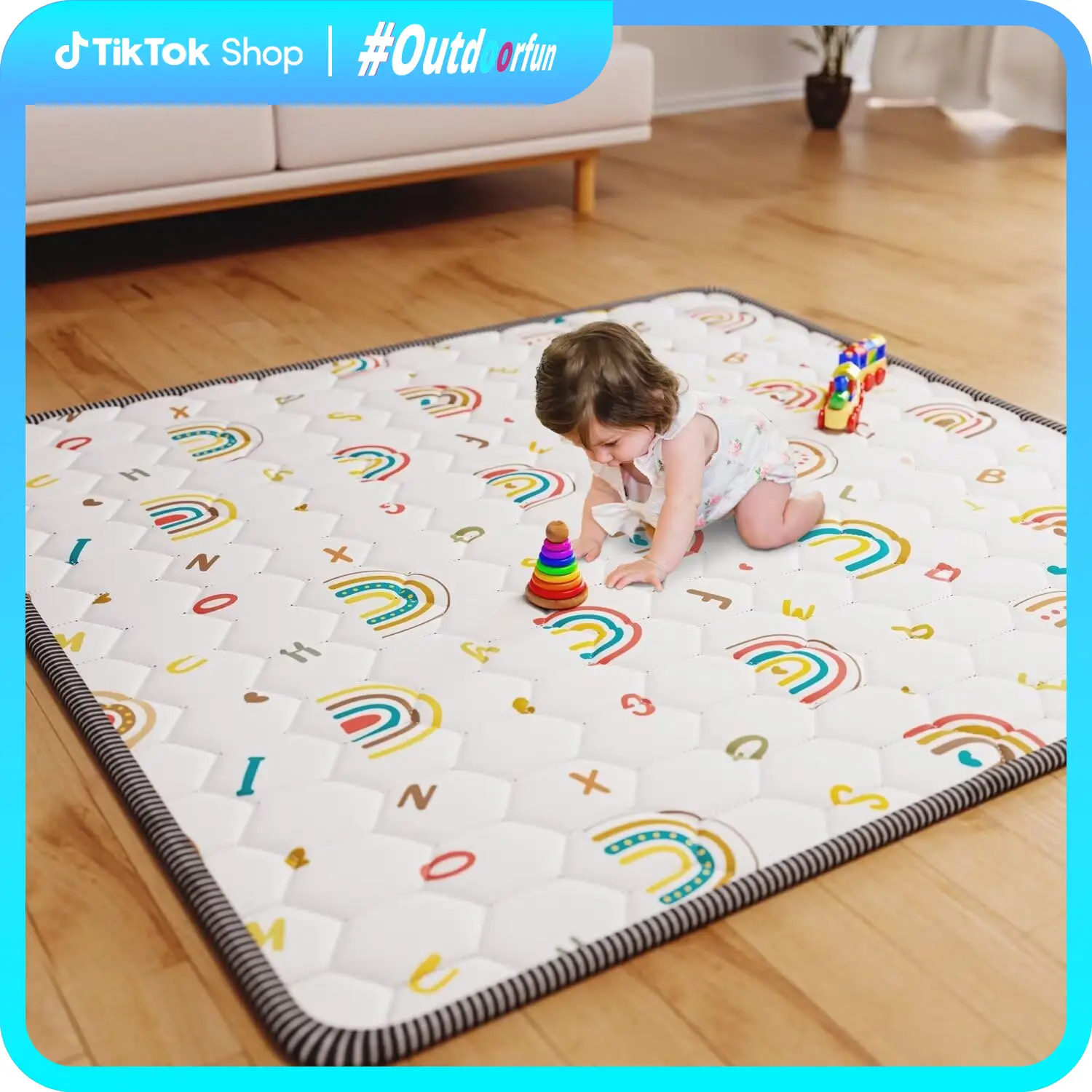 ieBabay Baby Game Pad - Portable Sponge Style Mat for Infants and Young Children, Thick & Soft, Sizes 50x50 & 71x59, Ideal for Sensory Play
