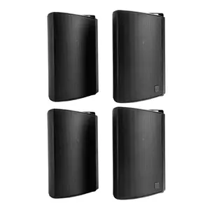 Definitive Technology Dymension AW-450 Outdoor Speaker Bundle – 2 Pairs, All-Weather IP66 Surface-Mount Wired Speakers with 4.5" Woofer, 1” Tweeter & Passive Bass Radiator (Black) Audio Smartphone