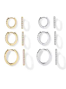 14k Gold Plated Earrings Set, Small Golden Hoop Earrings, Unisex Soft Cartilage Helix Piercings, 10mm 12mm, All Seasons, Mini Hoop Style Earrings