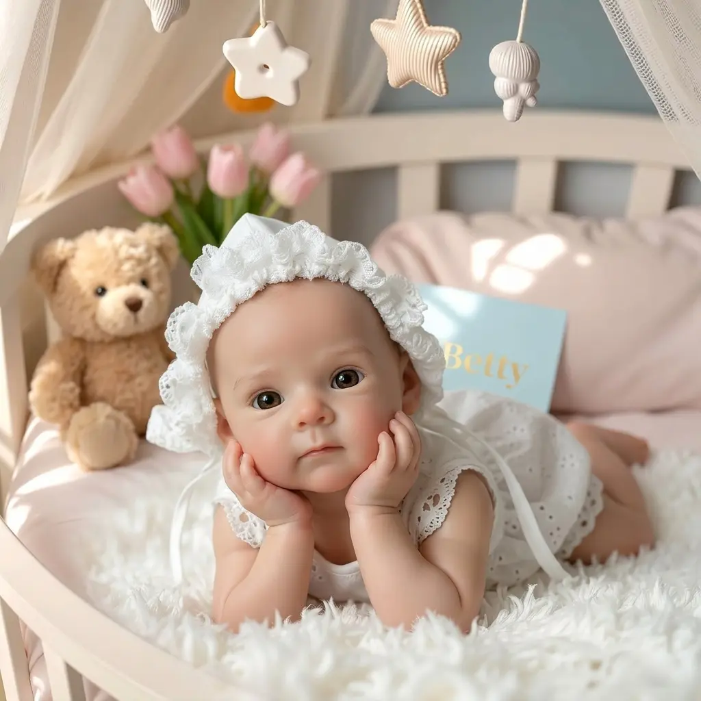 13 inch Full Body Silicone Baby Doll Girl Lifelike Reborn Baby Dolls Weighted Reborn Doll that Look Like Real Life Babies