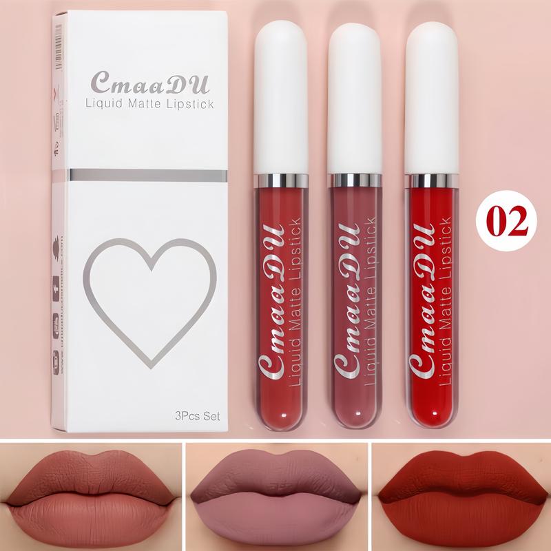 10Pcs Matte Lip Glaze Long Lasting Glossy Waterproof Lipstick Nonstick Easy To Apply Long Lasting Makeup Lipgloss For Beginners Beauty Cosmetic