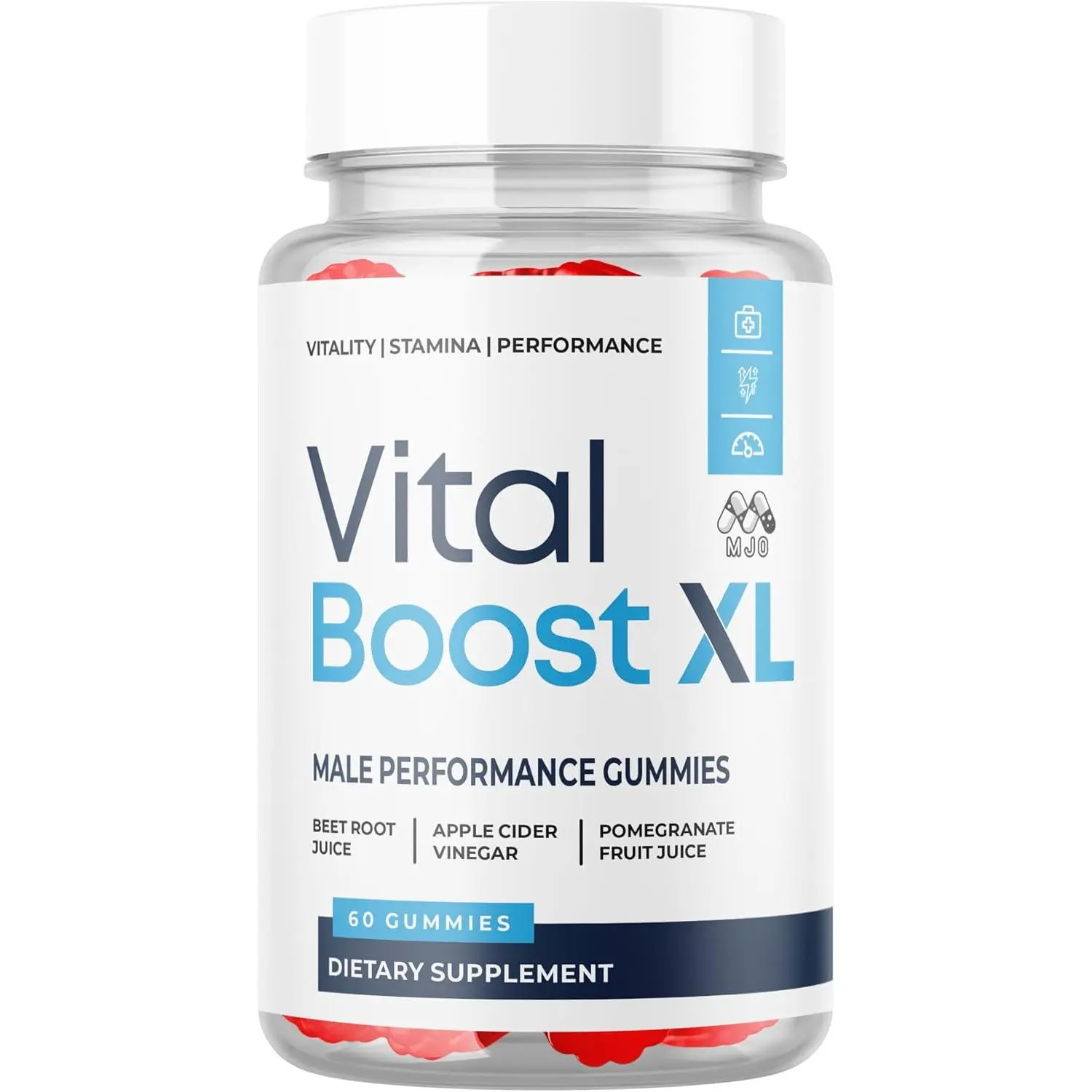Vital Boost XL Supplement 60 Gummies Extra Strength Daily Formula to Support Energy Stamina Overall Performance Vitality and Health Daily Dietary Supplement Chewable Gummies for Men and Women Non GMO