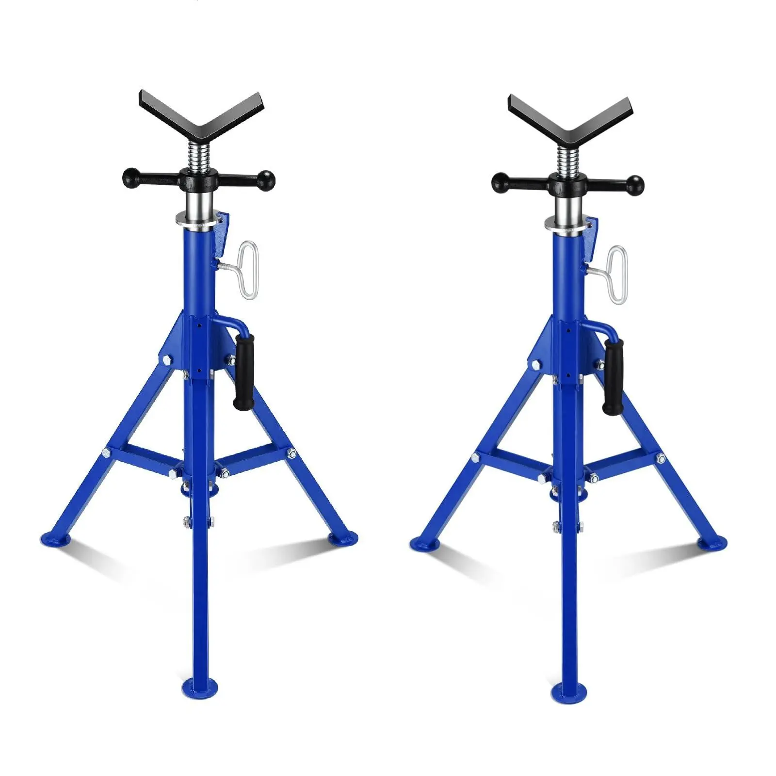 2PCS Pipe Jack Stand, Heavy Duty Pipe Stand, 2500LB Jack Stands Carbon Steel with Portable Folding Legs 28-52 Inch Height Adjustable 1/8"-12" Capacity