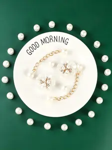 Diy26 Piece Ivory Flower Pearl Chain Shoe Decorative Clips, Suitable for Shoe Flowers, Bag Accessories, Handmade DIY Craft Supplies