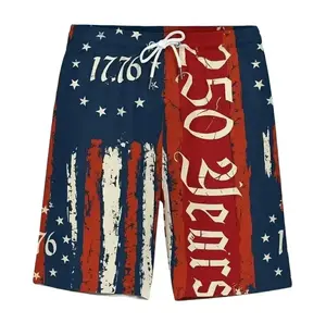 1776-2026 USA 250th Anniversary USA Flag Hawaiian Short, Summer Vibe, Summer Hawaiian Shorts, Gift for Men