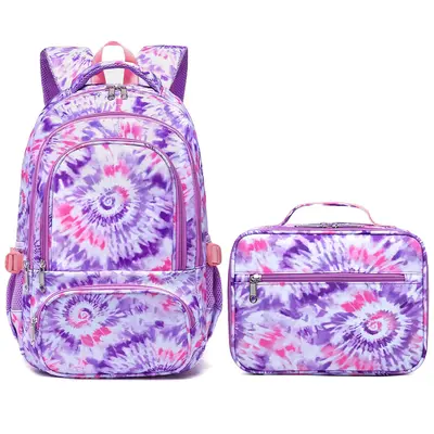 Fimibuke 4-in-1 Backpack Set For Girls - School Backpack With Lunch Box, Pencil Case & Headphone Bag (Blue)