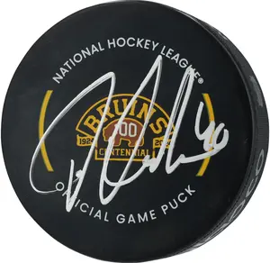 Tuukka Rask Boston Bruins Autographed 100th Anniversary Official Game Puck - Fanatics Authentic Certified