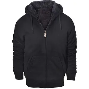 Hoodies for Men Heavyweight Fleece Sweatshirt - Full Zip Up Thick Sherpa Lined