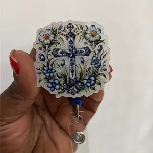 Faith & Floral Cross Badge Ree