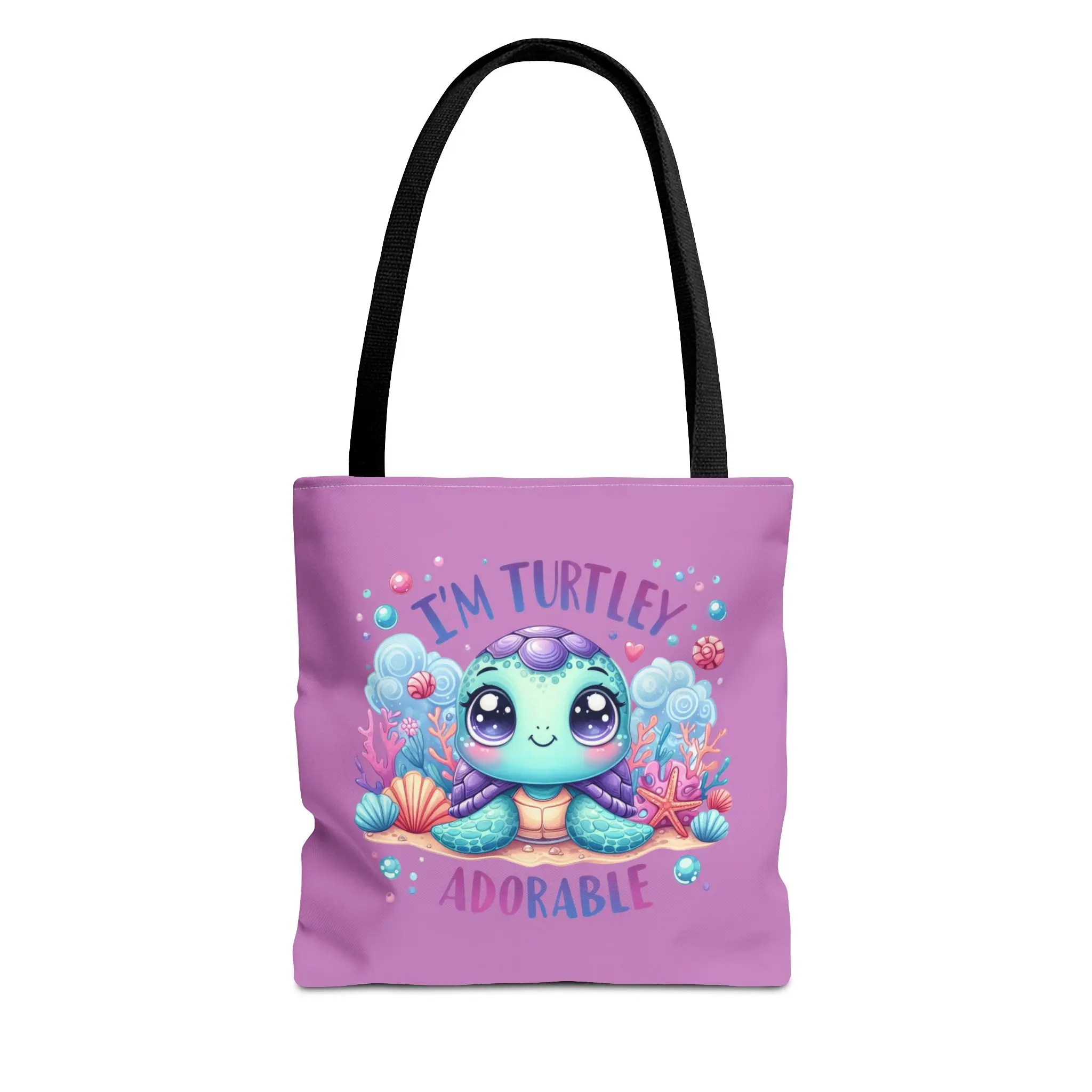 I’m Turtley Adorable Tote Bag | Cute Sea Turtle Illustration, Pink Ocean Design