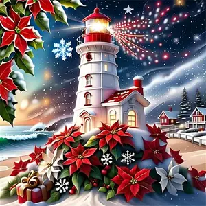 Lighthouse Seaside Landscape Diamond Painting Kit Square Round Diamond 5D DIY Mosaic Handmade Art Exquisite Gift Home Decor