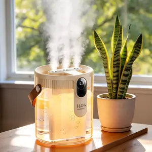 H40 Bedroom Smart Humidifier, Top Fill Design Humidifier with Night Light, 1.5L Cool Mist Feature Humidifier for Office Home Plants Baby