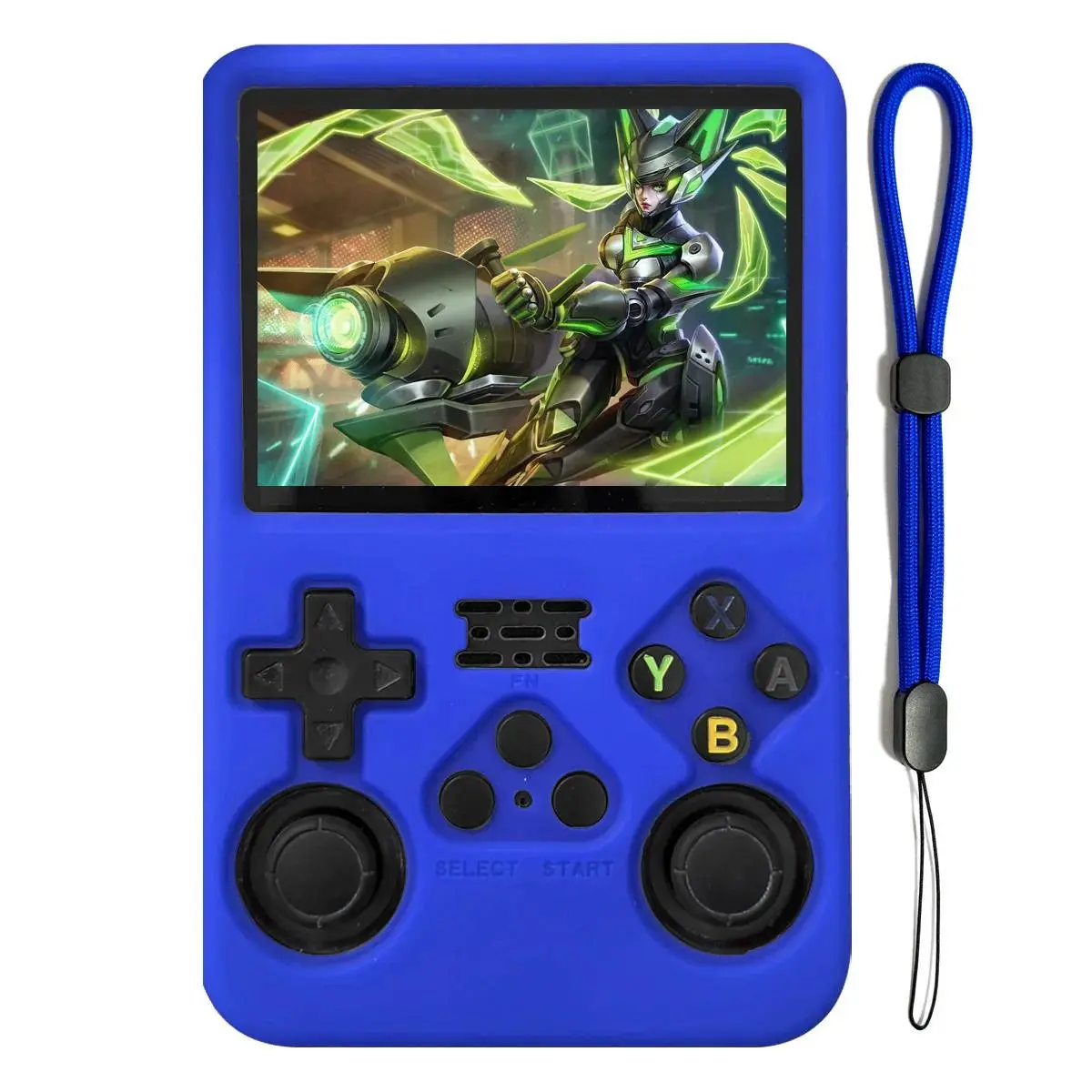 Liquid Silicone Protective Case for R36S Handheld Game Console - Soft, Anti-Slip, Shockproof, Fingerprint-Resistant Cover with Lanyard (Gaming Console Protection Accessory)