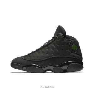 Black High-Top Retro Basketball Shoes with Suede and Reflective Mesh Upper, Black Midsole