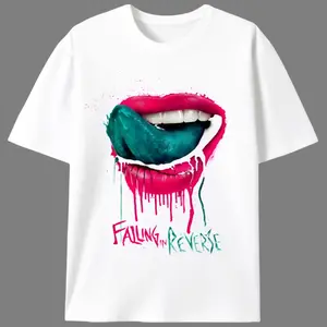Dripping Lips Men’s Graphic Tee |   Unisex Rock Band Emo Casual T-Shirt |   Summer Post-Hardcore Fan Gift