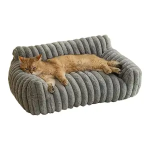 Adorable Cat Sofa, Fluffy Cat & Dog Sofa Bed, Premium Cat Bed with Aesthetic Appeal, for Indoor Cats, Ultra-Soft Supportive Pet Couch Furniture. mat mud