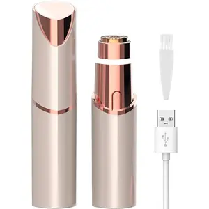 Rechargeable 2-in-1 Eyebrow & Facial Hair Remover for Women Painless Razor with LED Light for Lips Body Daily Gentle Comfort Portable Precise Design