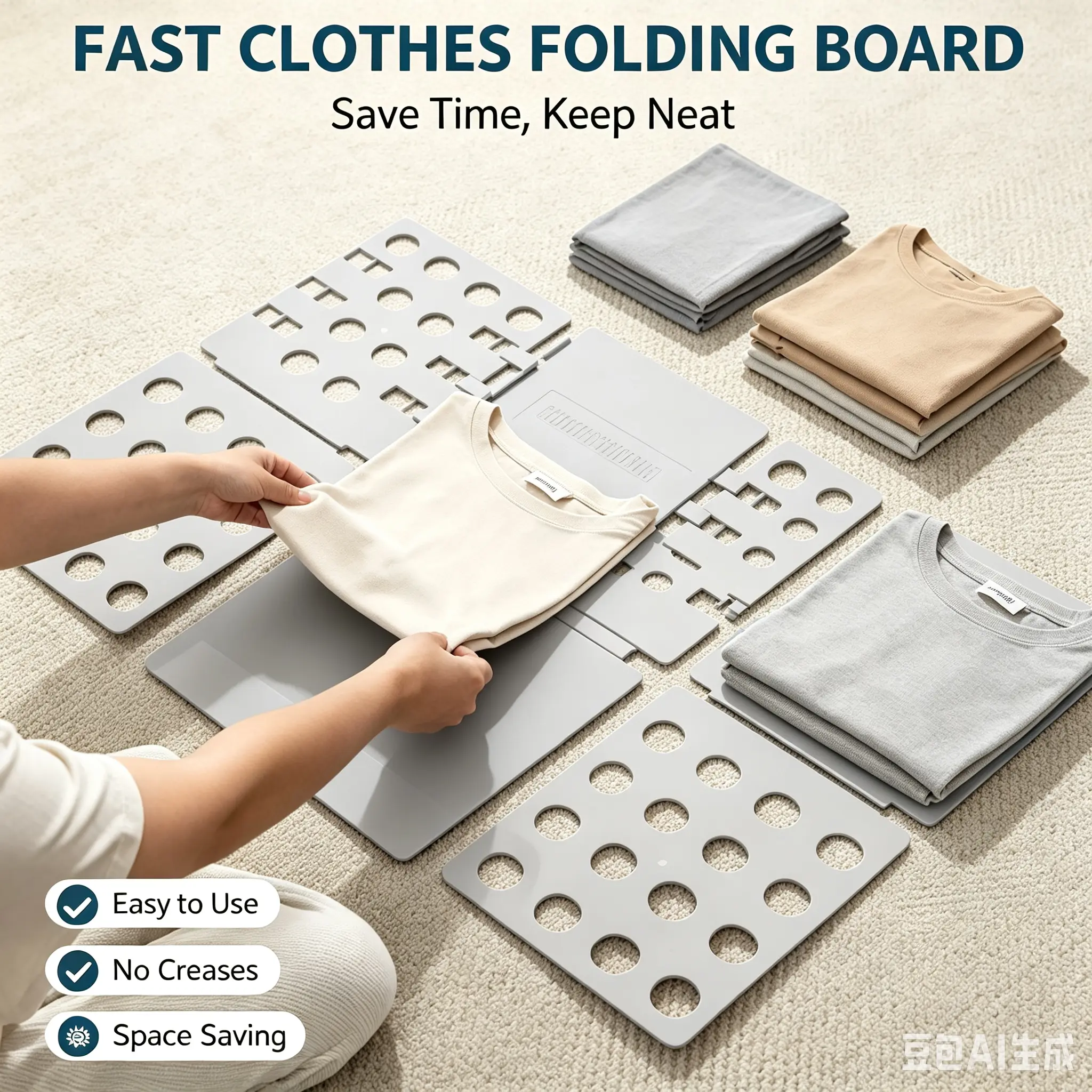 Clothes Folding Board – Compact Size 18.9"x15.75" – Simple and Quick Laundry Storage Box for Teens and Adults, Ideal for Efficient Home Storage, Clothing Storage Solution | Home Organization | Multi-functional Storage Tool, Laundry Room Accessory