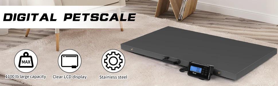 [FLASH SALE] 1100 LBS x 0.2 LBS Livestock Scale Electronic Platform Scale for Dog Goat Sheep Black