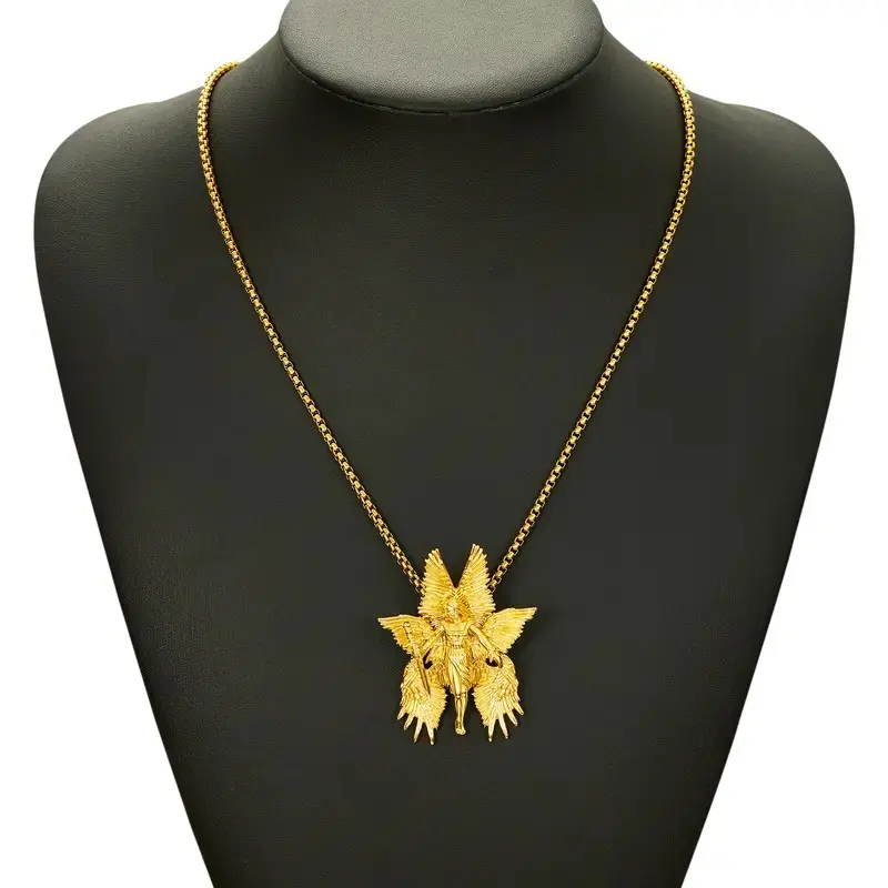 New Arrival Retro Eight-Winged Angel Goddess Archery Necklace European American Exaggerated Fashion Vintage Gold Plated Pendant for Fashion Lovers casual style jewelry gift beautiful magical mom birthday