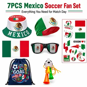 Mexico Soccer Fan Gear & Accessories - Green, White, Red Mexican Flag Supplies for Game Day & International Tournaments