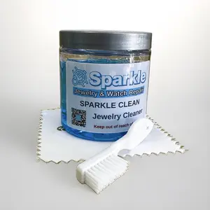 Jewelry Cleaner Liquid with Polishing Cloth and Brush Household Cleaning