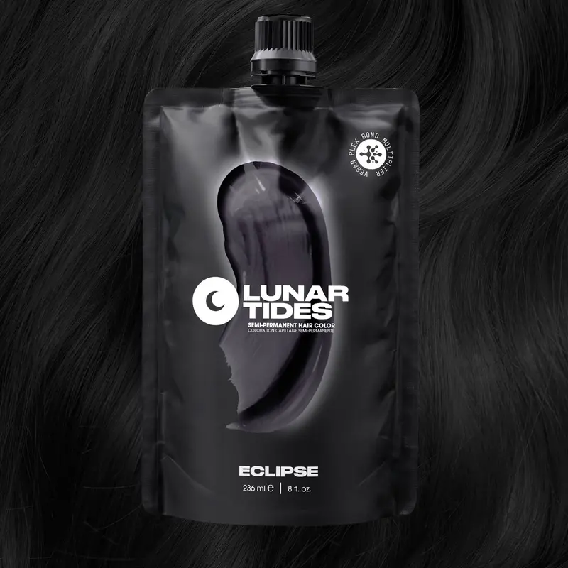 Lunar Tides Hair Color - Eclipse Black Highly Pigmented Semi-Permanent Hair Dye