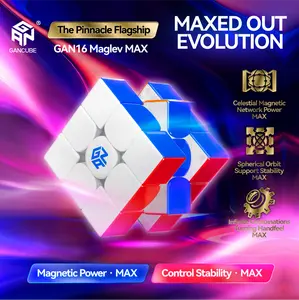 【GAN Official ]GAN 16 Maglev MAX Speed Cube 3x3 Magnetic Power Stability Handfeel Max Professional Speedcube Brain Teaser Puzzle Fidget Toy for Kids Adults 2025 Pinnacle Flagship UV Version