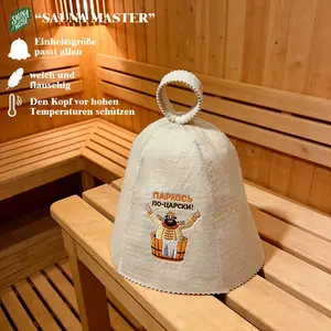 Wool Felt Sauna Hat for Men, Protects Head and Ears From Heat, Enhances Hair Care Absorption, Cute Hanging Design, Easy Use and Storage