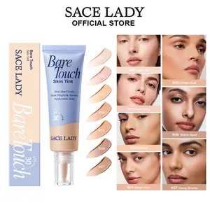 SACE LADY Bare Touch Skin Tint SPF 30, Skin-Like Serum Tinted Moisturizer Lasts Up to 16HR, Lightweight Natural Matte Glow Finish, Infused with Peptides and Hyaluronic Acid